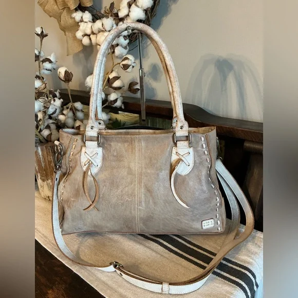 Bed Stu Rockababy Satchel Crossbody Shoulder Bag Icicle Rustic Nectar Lux $295 - Picture 1 of 14